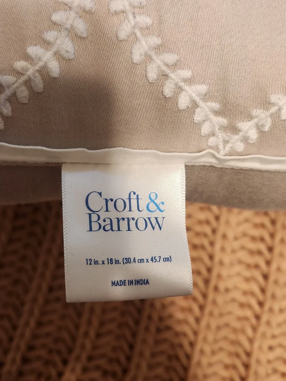Decorative Throw Pillow Set in Beige and White - Croft & Barrow